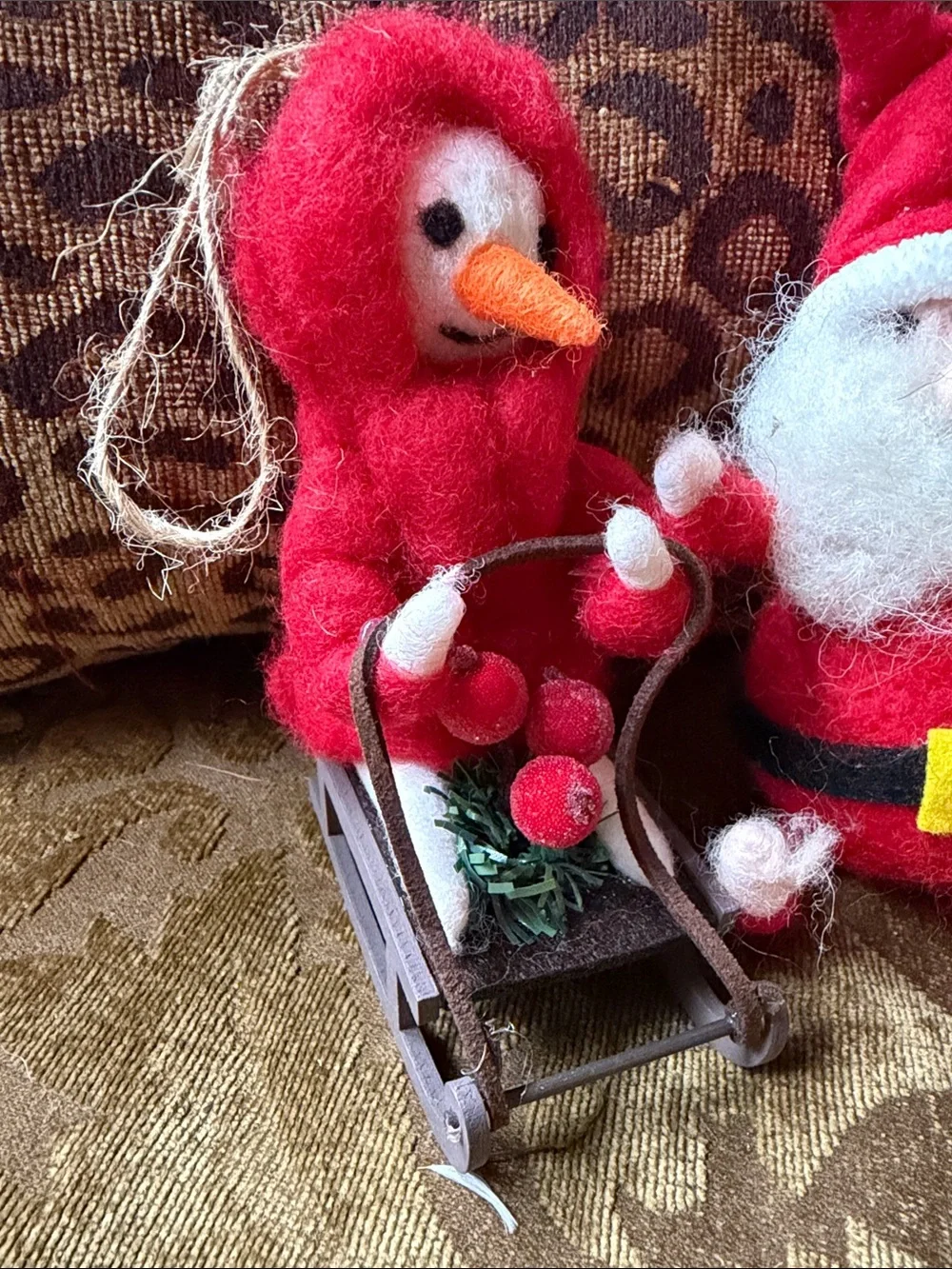 Ashland Red Felt Santa and Snowman Ornament Set